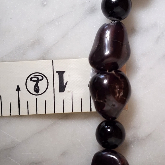Vintage Tumbled Amethyst Chunky Necklace Polished Stone Raw Heavy Chakra 16" - Picture 11 of 12